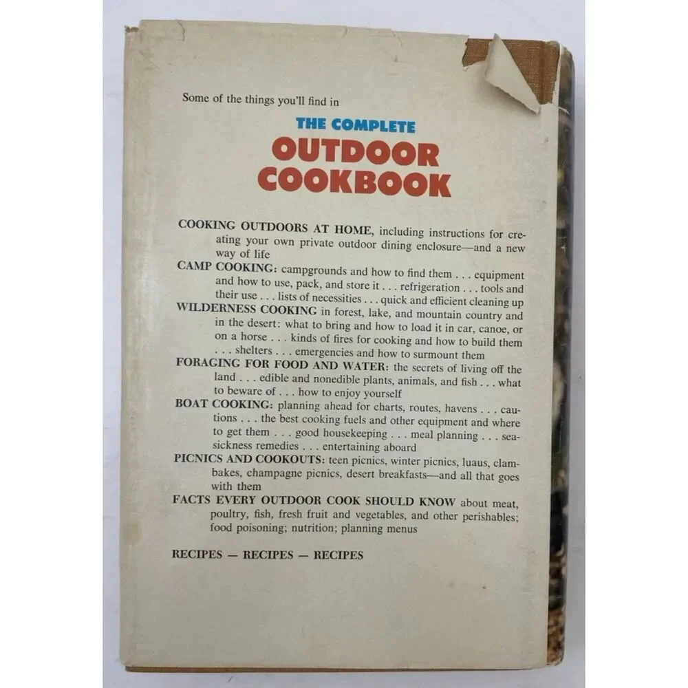 THE COMPLETE OUTDOOR COOKBOOK Dan Inez Morris Vtg 1970 DJ Picnic Camping Recipes